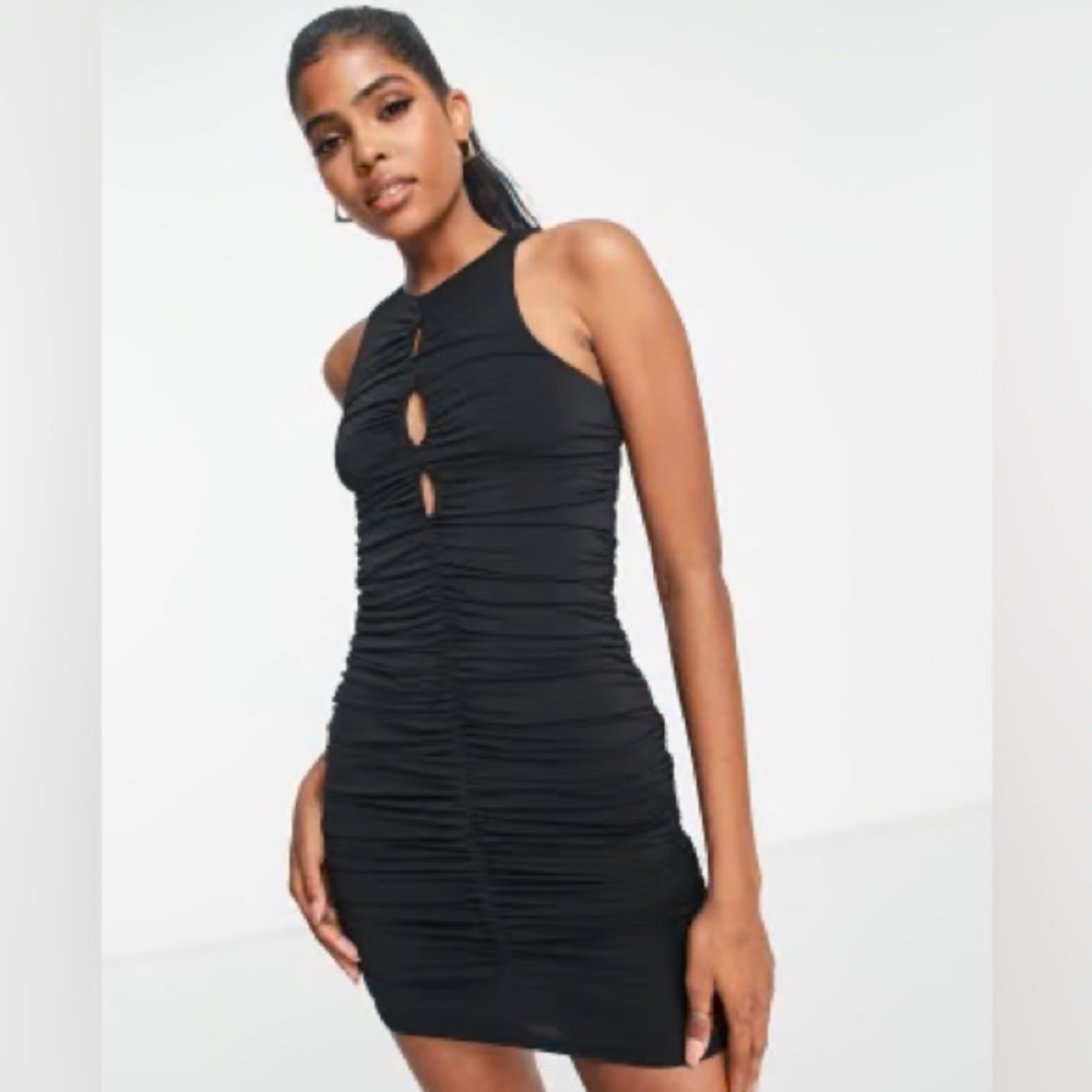 Abercrombie and Fitch Keyhole Ruched Mini Dress XS NWT